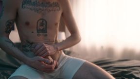Stroking My Morning Wood - Big Dick Edging with Huge Cumshot