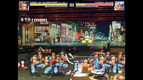 Felicia Dominates Hentai Mugen Arena in Steamy Gang Bang Action