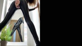 ”Babe in a tight uniform does some teasing”