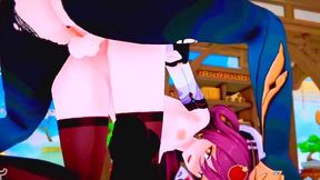 Shenhe X Hu Tao Futa Sex Cutscene - Genshin Impact