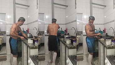 Na cozinha preparado um jantar gostoso