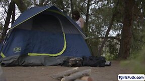 Intense bareback anal and cock sucking in a tranny threesome with ts korra del rio