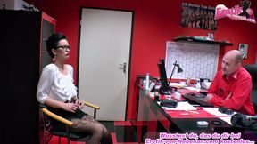 German gangbang casting with a horny secretary