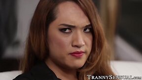 Fine trans baby likes dominating her pretty friend hard