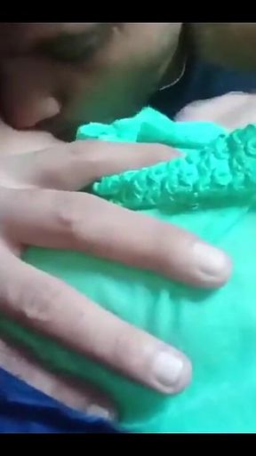 Kissing and Pressing Boobs of Girlfriend