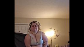 Mean MILF Macarena strips and shows off her huge ass