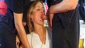 Hot French Woman Fucking With Two Dudes In The Workshop