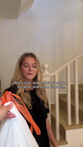 Sister and brother in a stairwell