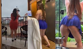 Naughty chubby girl showing off at the Resort.