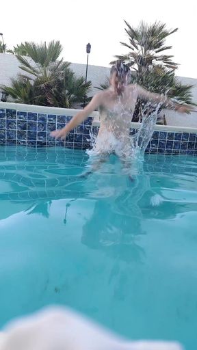Skinny dipper takes a midnight swim