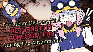 [F4A] Steam Delivery Girl Returns For Oral Fun During the Steam Autumn Sale [Futanari] [Deepthroat]