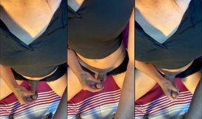 Cute femboy cumshot POV intense pleasure between tiny trap tits