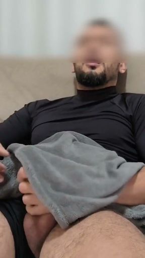 Big dick boy masturbating under the covers   Clip 1