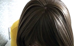 Yellow leotard in jerkoff