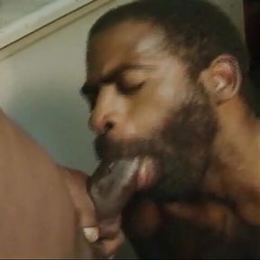 Chubby Black Guy Bangs a Friend with Hairy Ass and Cums on His Leg