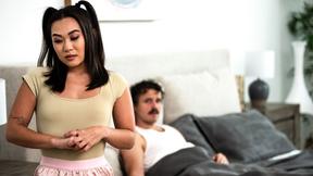 ”Sly stud manipulates petite Asian teen BESTFRIEND into letting him fuck”