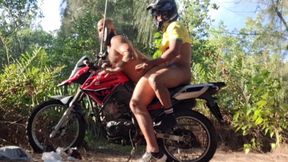Stepfather Bearded - Motoboy Took Me to the Woods Rough Anal Sex, Without a Condom and on the Motorcycle