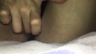 Extreme small pink crotch fingering.Dark thongs and damp crotch sounds