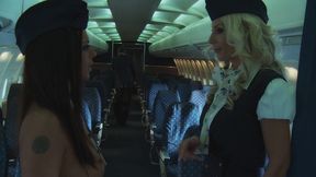 linsey mckenzie and puma swede go lesbian during a cross atlantic flight