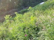 Kennie Jai walks in the park by the river cumpletely naked!