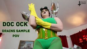 Doc Ock Drains Sample POV - featuring Jane Judge in this cosplay scene with Doctor Otto Octavius and her evil metal arms taking a DNA sperm sample from you to transform you into the perfect assistant via POV handjob with yellow gloves on Science Friction