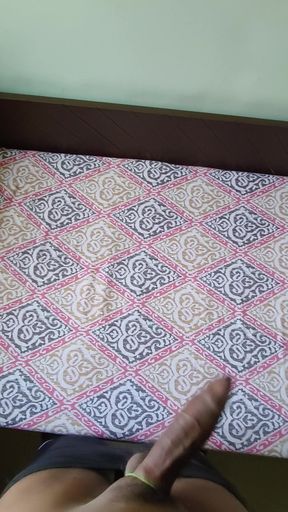 Solo amateur teen masturbates while lying down