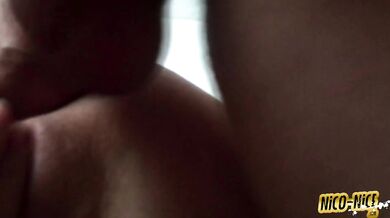 My girlfriend takes my big dick in her tight german ass first time