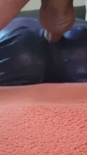 Cumming on Leather Ass