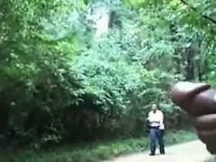 Jerking Off For A Big Woman In Public