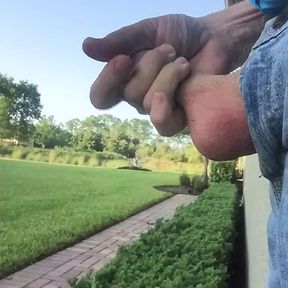 Masturbation At The NEIGHBORS Front Patio