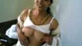 Shy and cute Indian housewife flashing boobs and blowing cock