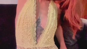 Yellow Lace Big Tits Smoke Bomb