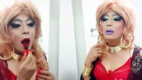 sissy niclo sexy lipstick makeup after smoking4