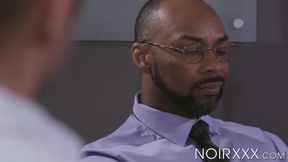 My smoking hot boss Ray Diesel made me slurp his big black cock prior to our anal sex