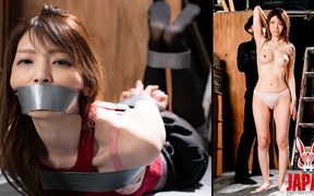 Mirei Ohtani Wrapped in Plastic Wrap and Controlled Poses - Japanese Bondage (hd)
