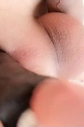 Fucking with Realistic Dildo Close up