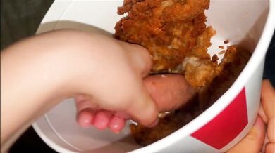 KFC Bucket handjob stepsister rough POV big ass doggystyle