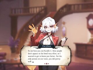 Hotel Tales Magic MANGA Game Ep.two SIREN ORAL PLEASURE below the table end with a FACIAL CHEERFUL ENDING !