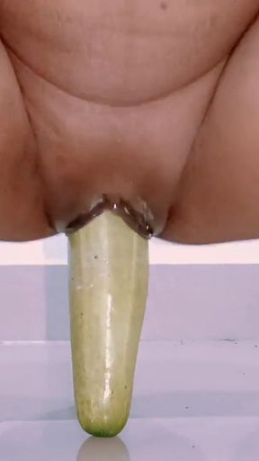 Naina destroys her wet pussy with cucumber   Clip 1