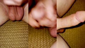 close up solo male gets hard