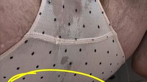 Pissing Through Polka Dot Panties -- They Held the Pee Inside!