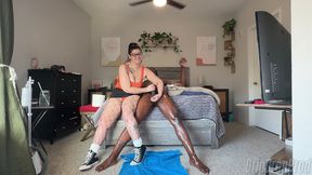 chuck taylor girlfriend stroking! - siren licks his nipples & jerks him off while wearing her converses!