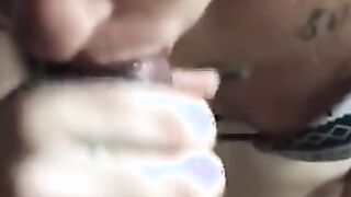 Neighbor wifey suck my big black cock