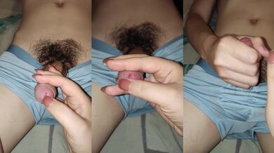 Digging nails into femboy's peehole makes him squeal in pain