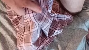 Hung British Lads Cum on Ex GF Skirt