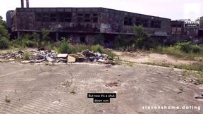 Naughty outdoor encounter in an abandoned pool area!