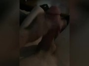 Christmas cumshot with bellybutton full of cum