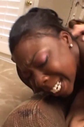 Double cock in black ass foursome party