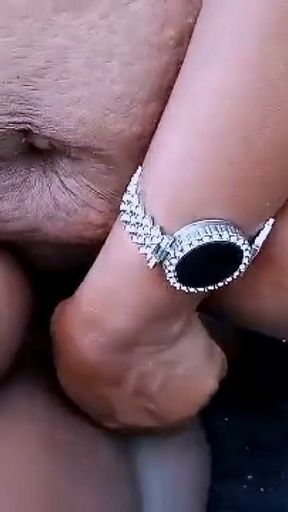 MILF Nikkie and Her Teen GF Dildo Fuck in Public Park