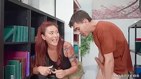 Is Sucking Cock In The Library With Rae Lil Black